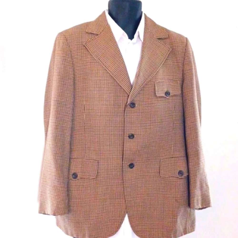 THE EXECUTIVE Vintage Check, Wide Lapel Blazer, 44R - Picture 1 of 9